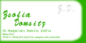 zsofia domsitz business card