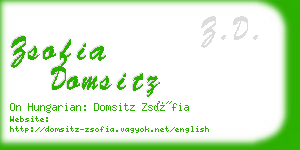 zsofia domsitz business card